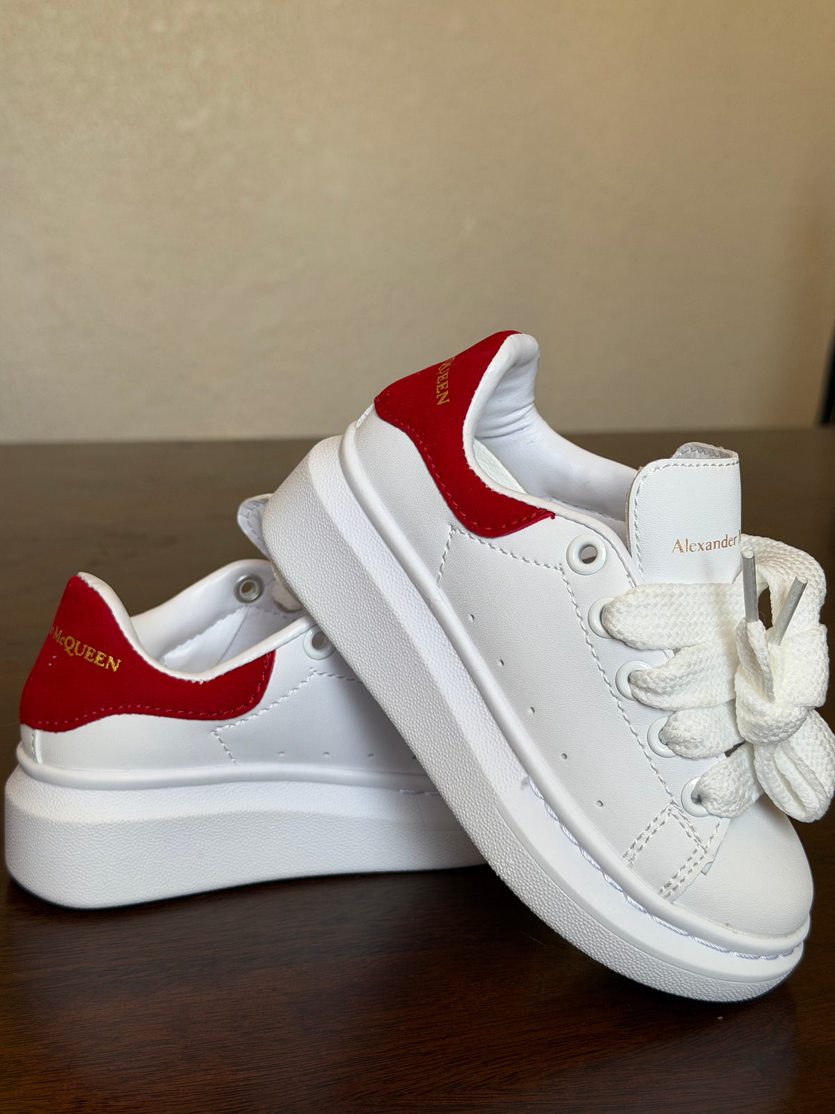 Alexander McQueen White & Red Sneakers