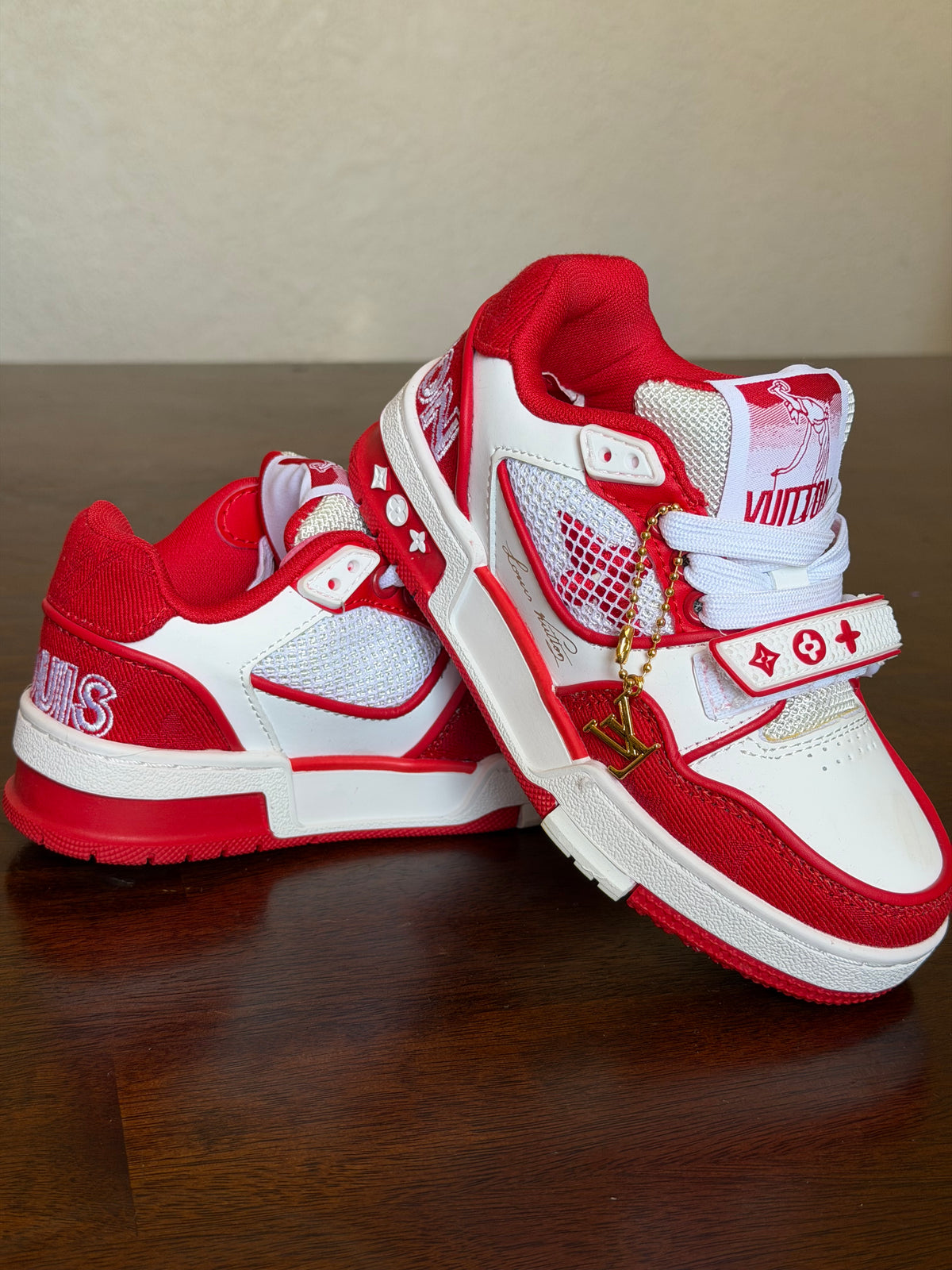 Louis Vuitton Trainer Monogram Denim Red